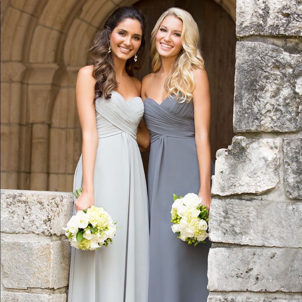 Allure Bridesmaids Dress 1221 Charcoal Size 2